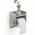 Wooden Wall Paper Towel Holder with Storage Shelf